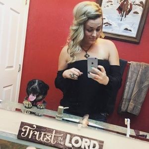 Off the Shoulder Black Blouse